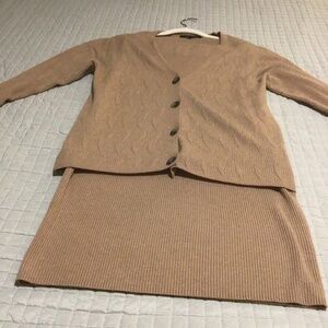 Rachel Roy Sweater and Skirt Set - Size M - Never Worn.  Dark Beige.